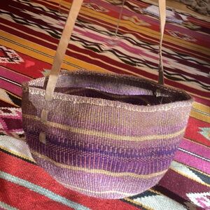 Vintage handwoven Sisal Tote Bag from Kenya
